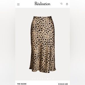 Realization Par Naomi silk skirt size small leopard